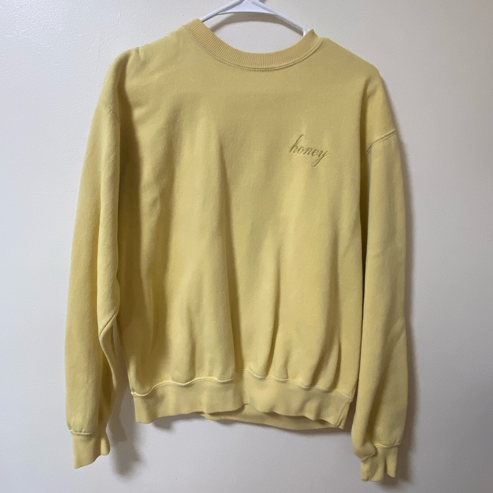 SOLD* Brandy Melville Honey Crewneck John Galt - One Size Medium - Yellow Top
